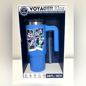 NWT Life is Good Voyager 32oz Stainless Steel Blue Mickey & Minnie Mouse Tumbler
